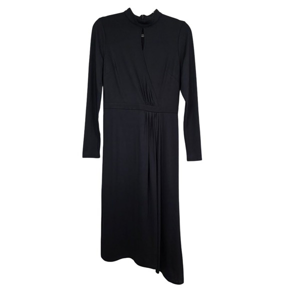 Ted Baker Womens 2 (4-6 US) Astrrid Long Sleeve Asymmetric Jersey Dress Navy NWT - Picture 2 of 13